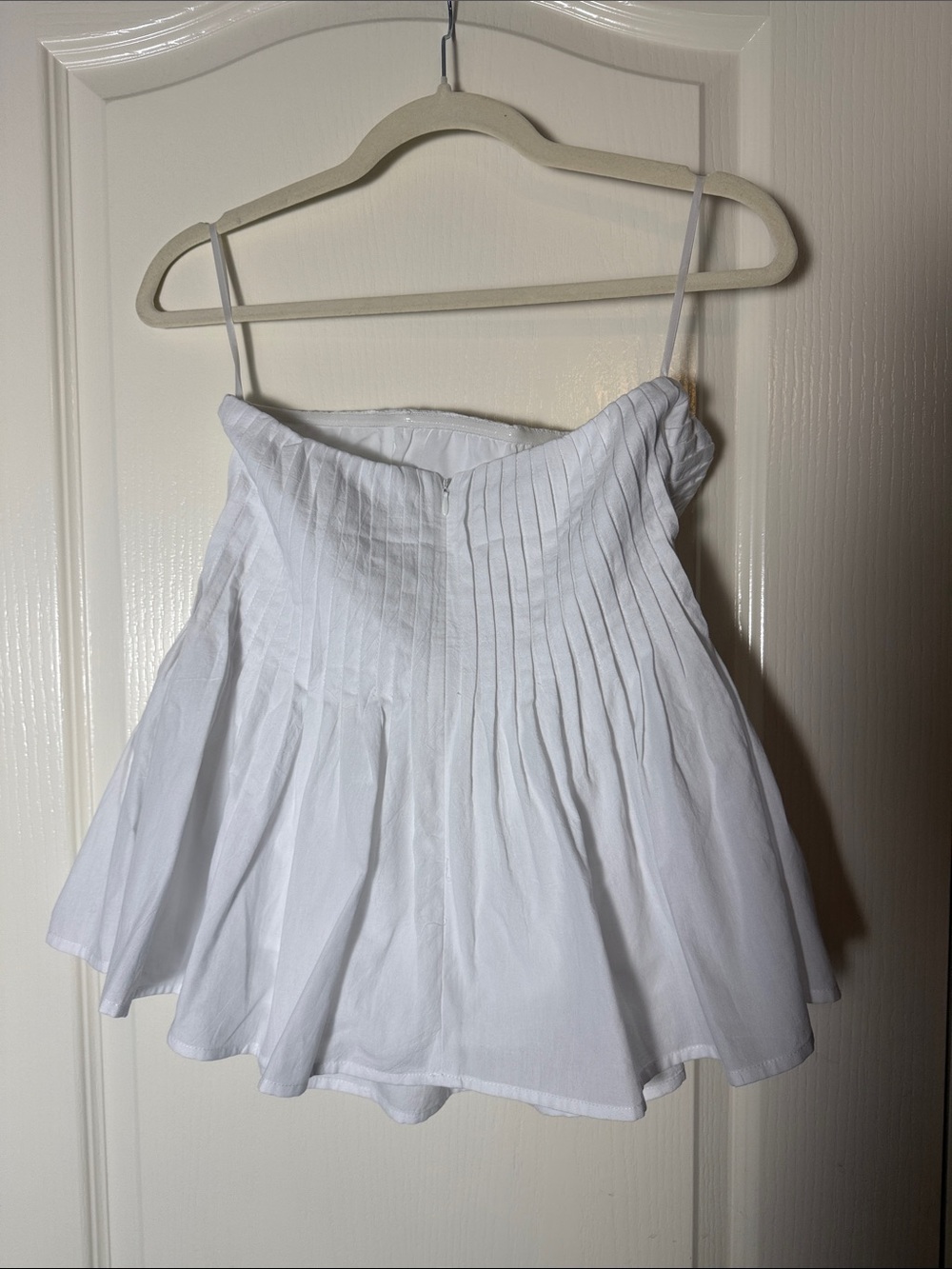 COMMENSE Cotton Pleated Strapless Peplum Top - Picture 6 of 7
